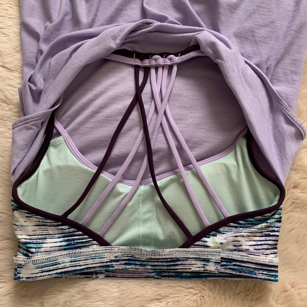 EUC Lululemon Lighten Up Tank Lilac Blurry Belle 4 - Picture 14 of 16